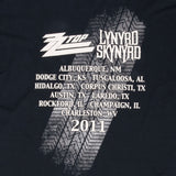 Vintage Rebels And Bandoleros Zz Top Lynyrd Skynyrd 2011 Tee Shirt Size 2XL