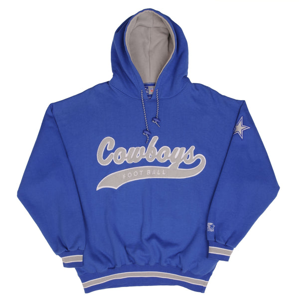 Vintage Nfl Dallas Cowboys Blue Starter Hoodie Sweatshirt 1990S Size XL