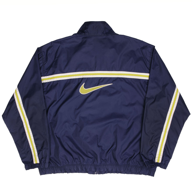 Vintage Nike Big Swoosh Blue Windbreaker Jacket 1990S Size XL