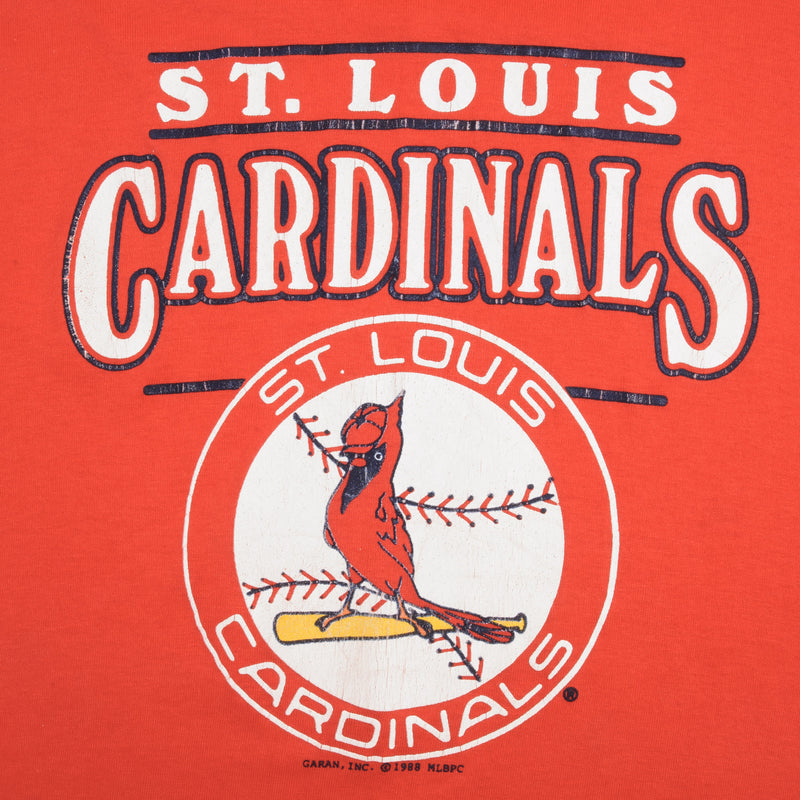 Vintage Mlb St Louis Cardinals Tee Shirt 1988 Size XL Made In Usa With Single Stitch Sleeves