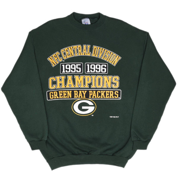 Vintage Nfl Green Bay Packers Nfc Champions 1995 1996 Sweatshirt Size Large