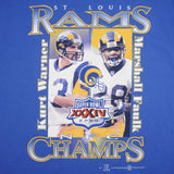 Vintage Nfl Saint Louis Rams Super Bowl Xxxiv Champions 2000 Tee Shirt Size Large