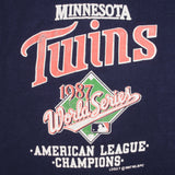 Vintage MLB Minnesota Twins World Champions 1987 Tee Shirt Size Small Made In USA With Single Stitch Sleeves