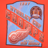 Vintage Nhl Detroit Red Wings Stanley Cup Champions 1997 Tee Shirt Size Large Made In USA With Single Stitch Sleeves