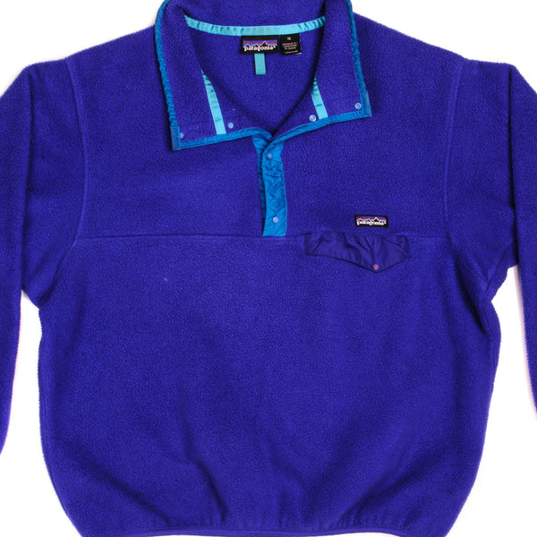 Vintage Patagonia Synchilla Snap-T Fleece Pullover Purple Sweatshirt 90s Size XLarge.