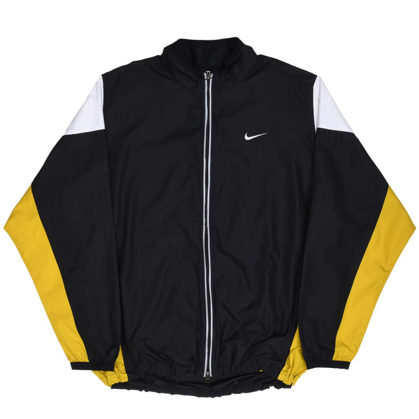 Vintage Nike Classic Swoosh Black And Yellow Windbreaker Jacket 1990S Size XL