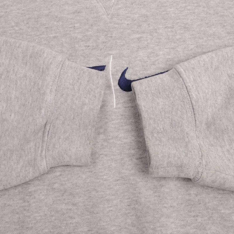 Vintage Nike Spellout Swoosh Grey Crewneck Sweatshirt 1990S Size Large