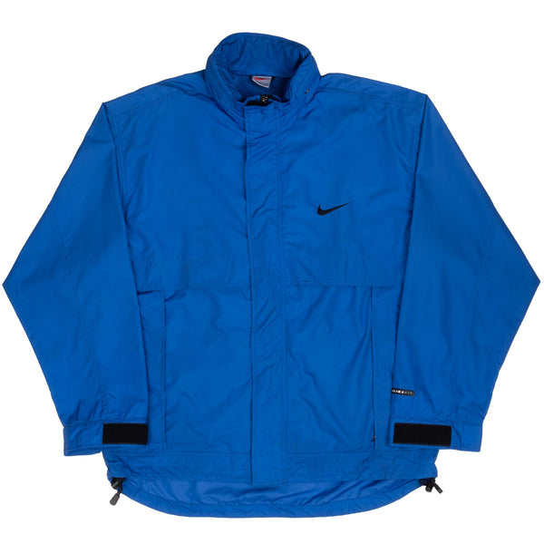 Vintage Nike Classic Swoosh Blue Windbreaker Jacket 1990S Size Medium