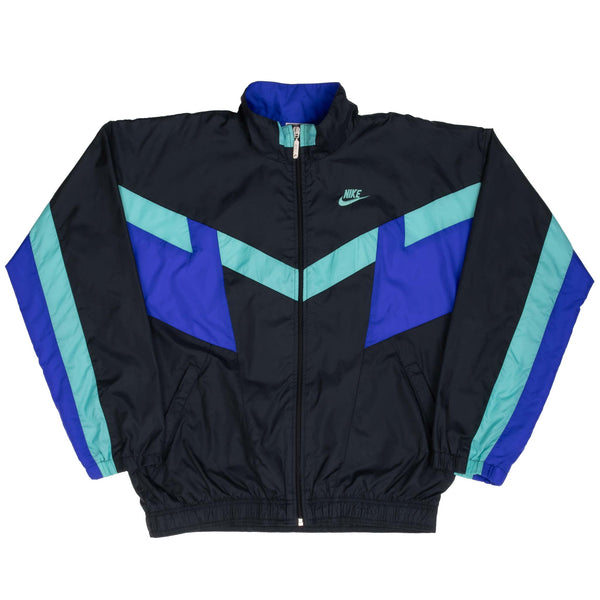 Vintage Nike Swoosh Neon And Black Windbreaker Jacket Late 1980S Size XL Big
