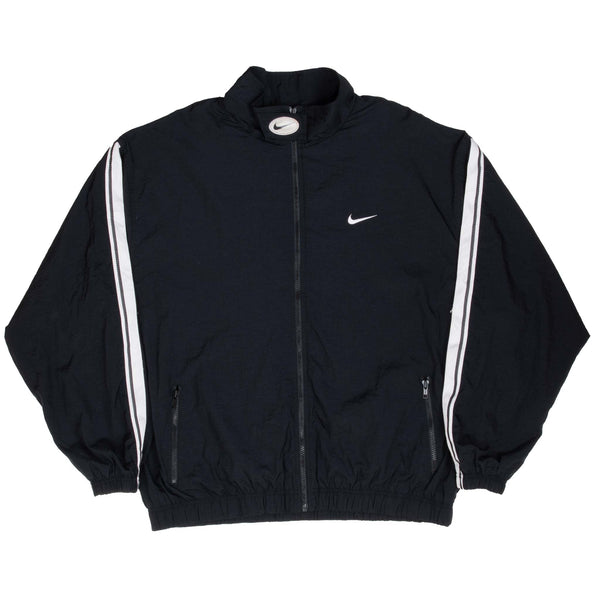 Vintage Nike Classic Swoosh Black Windbreaker Jacket 1990S Size XL