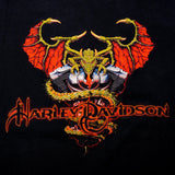 Vintage Black Bala's Harley Davidson Dragon Wisconsin Dells, WI Tee Shirt 2001 Size L With Single Stitch Made In USA