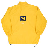 Vintage Nike Ncaa Michigan University Yellow Windbreaker Jacket 1990S Size XL