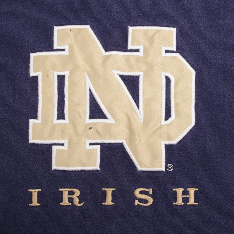 Vintage Ncaa Notre Dame University Irish Blue Sweatshirt 1990S Size XL