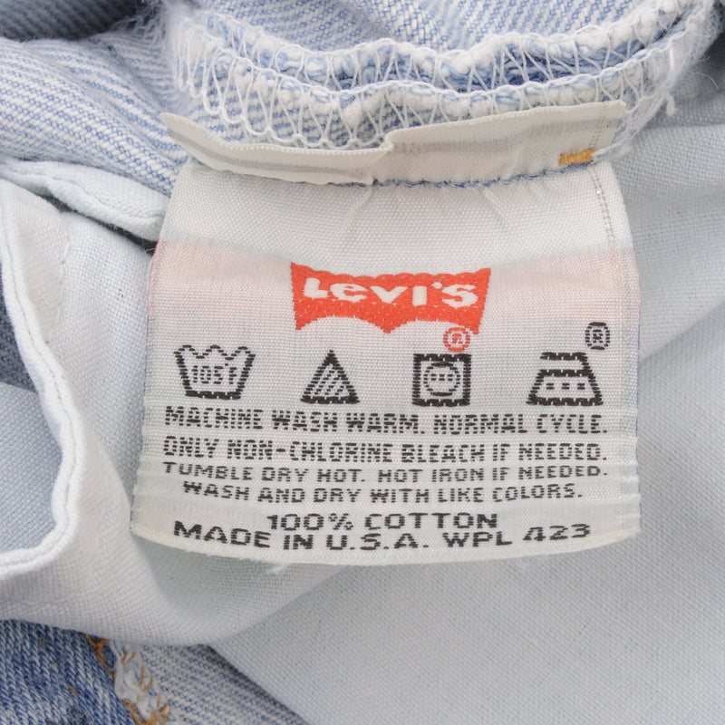 Beautiful Indigo Levis 501 Jeans 1990s Made in USA with Very Light Wash   Size on tag 34X36 Back Button #511