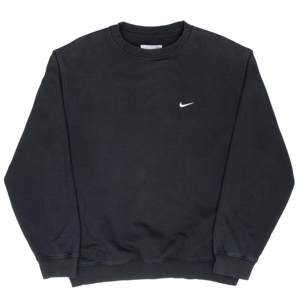 Vintage Nike Classic Swoosh Black Sweatshirt 2000S Size Medium