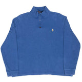 Vintage Polo Ralph Lauren Blue Quarter 1/4 Zip Sweater Size XL