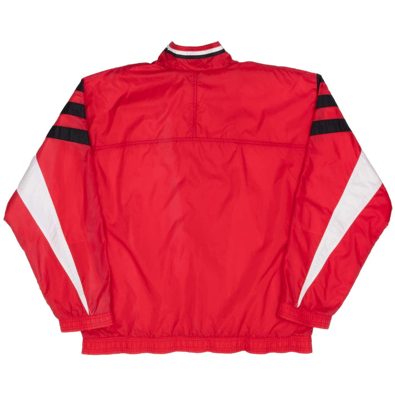 Vintage Adidas Red & White Windbreaker Jacket 1990S Size Large