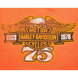 VINTAGE HARLEY DAVIDSON 75TH ANNIVERSARY TEE SHIRT 1978 SIZE MEDIUM MADE IN USA