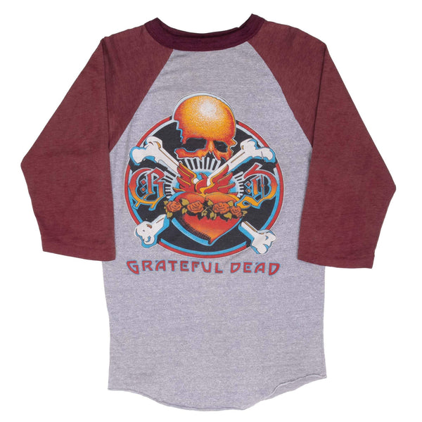 Vintage Grateful Dead Raglan Tee Shirt 1988 Size XS With Single Stitch Sleeves


