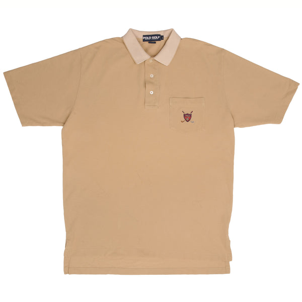 Vintage Polo Ralph Lauren Golf Beige Polo Shirt 1990S Size Large