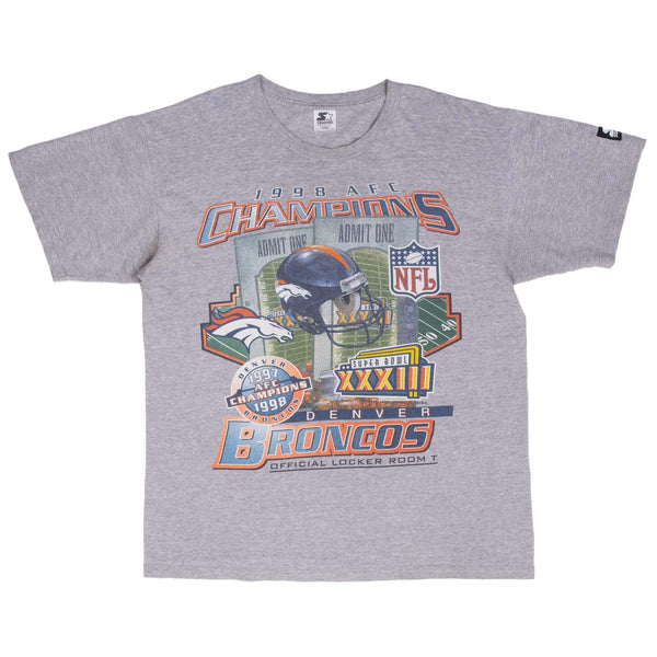 Vintage Nfl Denver Broncos AFC Champions 1998 Tee Shirt Size Large Made In USA