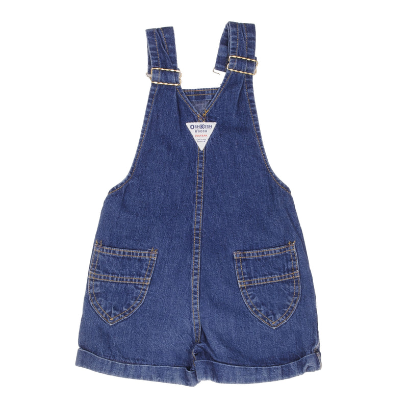 Vintage Osh Kosh B'osh Denim Vestbak Blue Overall Size 6 Kids 1980s Made In USA