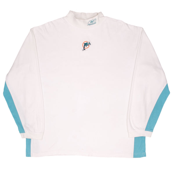 Vintage Nfl Miami Dolphins 1990S Turtleneck Reebok Sweatshirt Size XL