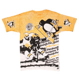 Vintage Nhl Pittsburgh Penguins Stanley Cup Champions 1991 All Over Print Tee Shirt Size Medium With Single Stitch Sleeves