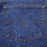 Beautiful Indigo Levis 501 Jeans 1980s Made in USA with Dark Wash   Size on tag 46X32 actual size 44X30  Back Button #522