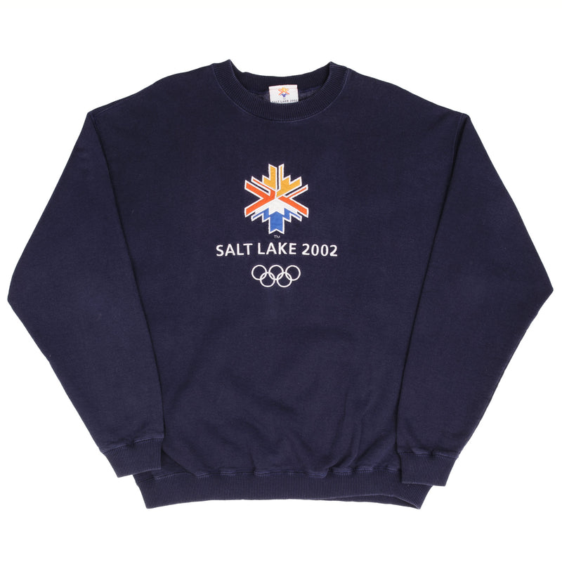 Vintage Salt Lake City Winter Olympics 2002 Embroidered Sweatshirt Size XL