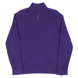 Vintage Ralph Lauren Purple Quarter Zip Sweater Medium 1990S Made In Usa