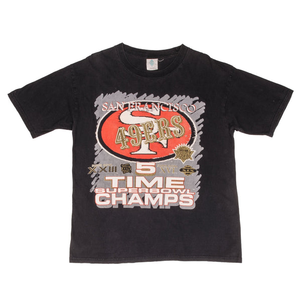 Vintage NFL San Francisco 49Ers Five Time Super Bowl Champs Tee Shirt 1994 Size Large 