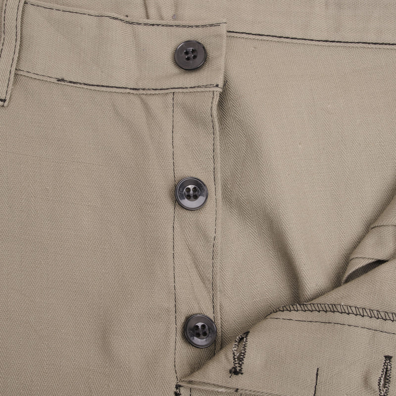 Vintage French Workwear Khaki Sanfor Trousers Pants 1960S Size 34X31 Made In Germany