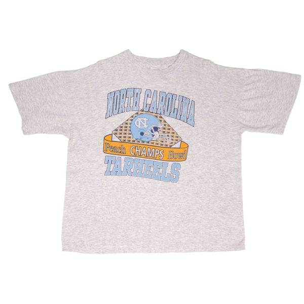 Vintage NCAA UNC University Of North Carolina Tarheels Peach Bowl Champs Tee Shirt 1993 Size XL With Single Stitch Sleeves