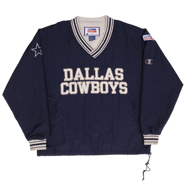 Vintage Nfl Champion Dallas Cowboys Pullover Windbreaker Jacket 1990S Size Medium