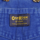 Vintage Osh Kosh B'osh Corduroy Vestbak Blue Overall Size 6-9 Months Kids 1980s Made In USA