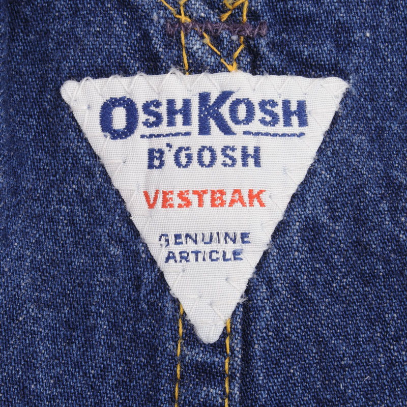 Vintage Osh Kosh B'osh Denim Vestbak Blue Overall Size 6 Kids 1980s Made In USA