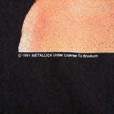 CAMISETA BOOTLEG METALLICA OFF TO NEVER NEVER LAND 1991 TALLA GRANDE FABRICADA EN EE. UU.