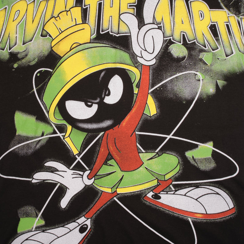 Bootleg All Over Print Looney Tunes Marvin The Martian Tee Shirt Size Large Single Stitch