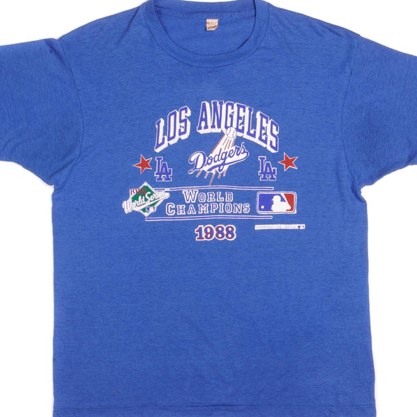 Vintage Los Angeles Dodgers World Champions Tee Shirt 1988 Size XLarge Made In USA With Single Stitch Sleeves.