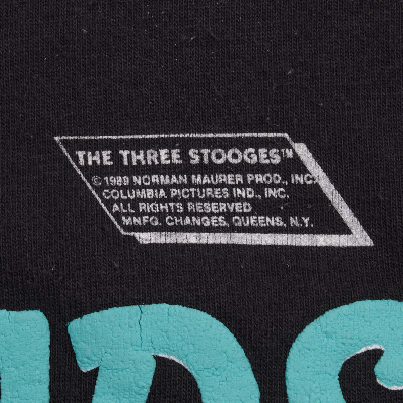 Vintage The Three Stooges Outta The Way Ya Knuckleheads 1989 Tee Shirt Size Medium With Single Stitch Sleeves