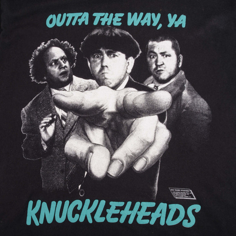 Vintage The Three Stooges Outta The Way Ya Knuckleheads 1989 Tee Shirt Size Medium With Single Stitch Sleeves