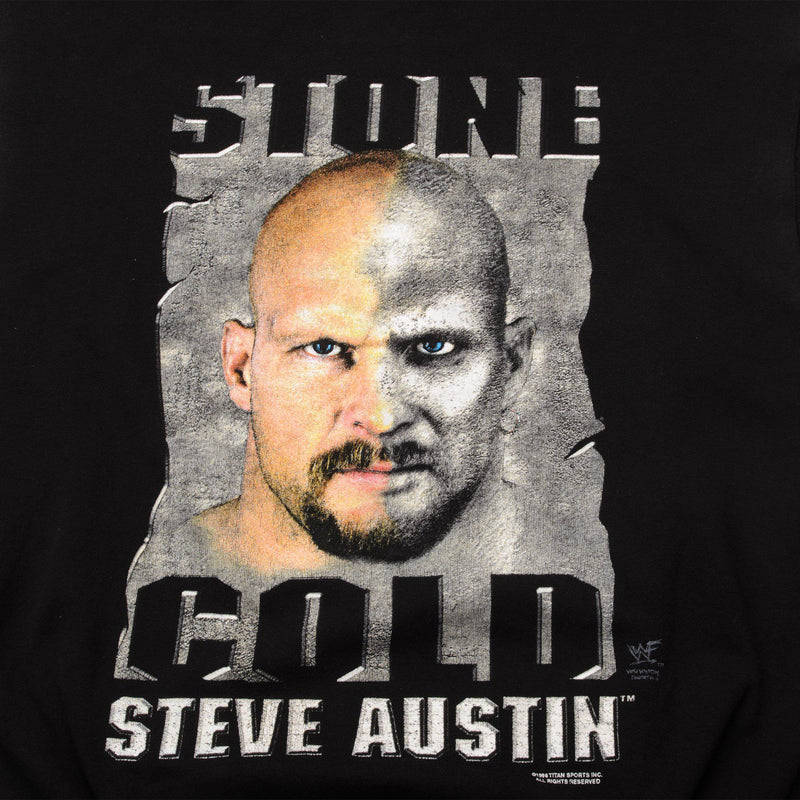 VINTAGE WWF STONE COLD STEVE AUSTIN SLEEVELESS SWEATSHIRT 1998 SIZE MEDIUM