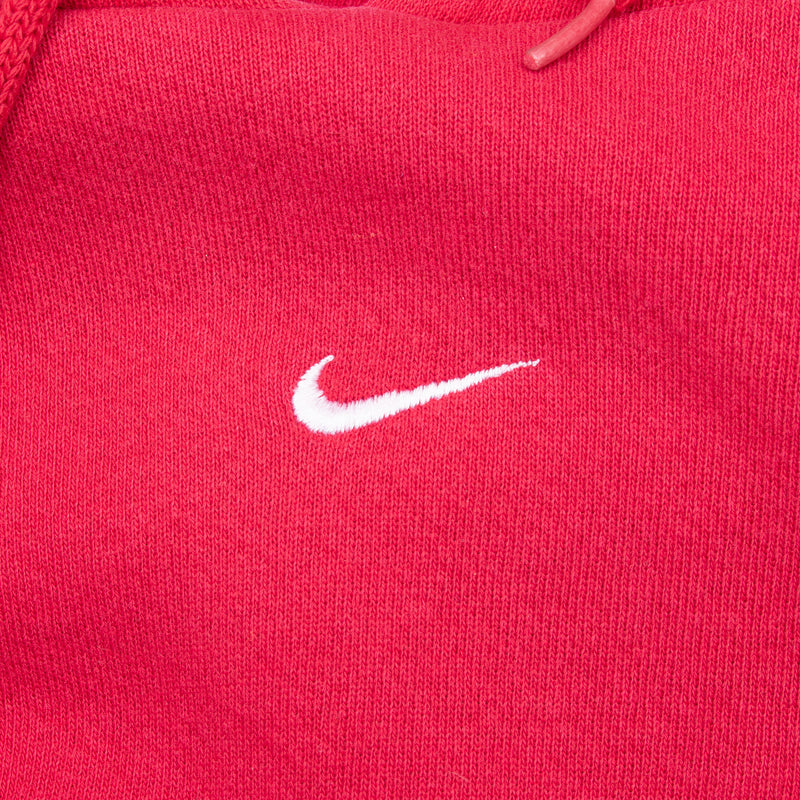 Vintage Nike Center Swoosh Red Travis Scott Hoodie 1990S Size XL Made In Usa