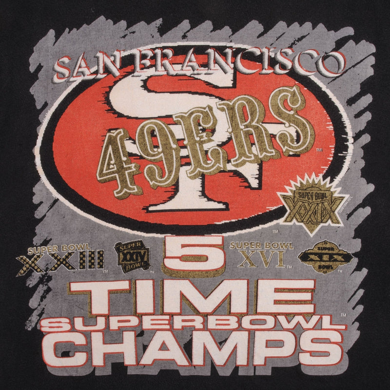 Vintage NFL San Francisco 49Ers Five Time Super Bowl Champs Tee Shirt 1994 Size Large 