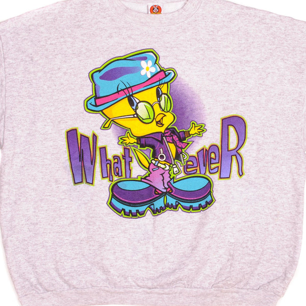 Vintage Warner Bros Looney Tunes Tweety What Ever Sweatshirt 1997 Size XLarge.