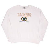 Vintage Nfl Green Bay Packers White Sweatshirt 1990S Size Xl Made In USA