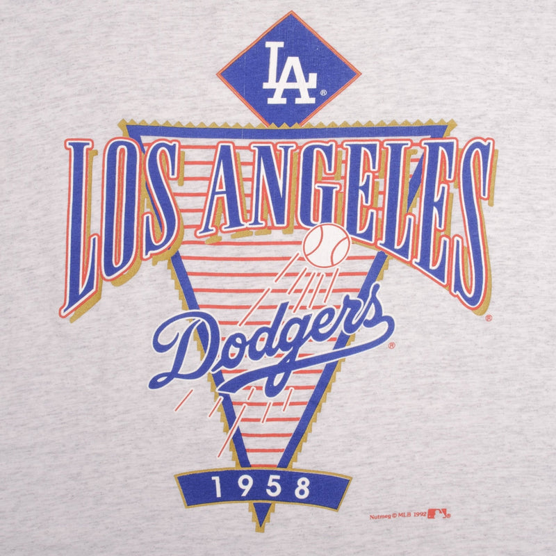 Vintage MLB Los Angeles Dodgers 1992 Tee Shirt Size Large Made In USA With Single Stitch Sleeves Nutmeg