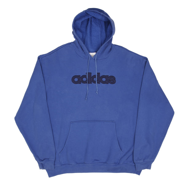 Vintage Adidas Spellout Hoodie Sweatshirt 2000S Size 3XL
