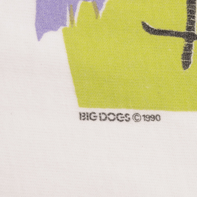 Vintage Big Dogs Bad Dogs Tee Shirt 1990 Size Medium With Single Stitch Sleeves